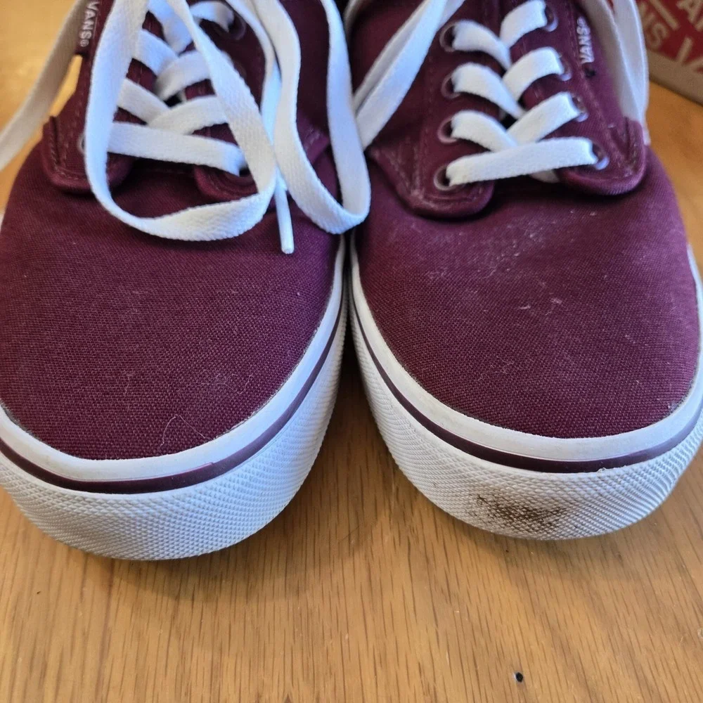 Vans Ward Canvas Skateboard Shoes Port Royale  / White‎ Flowers W 9.5 EUC